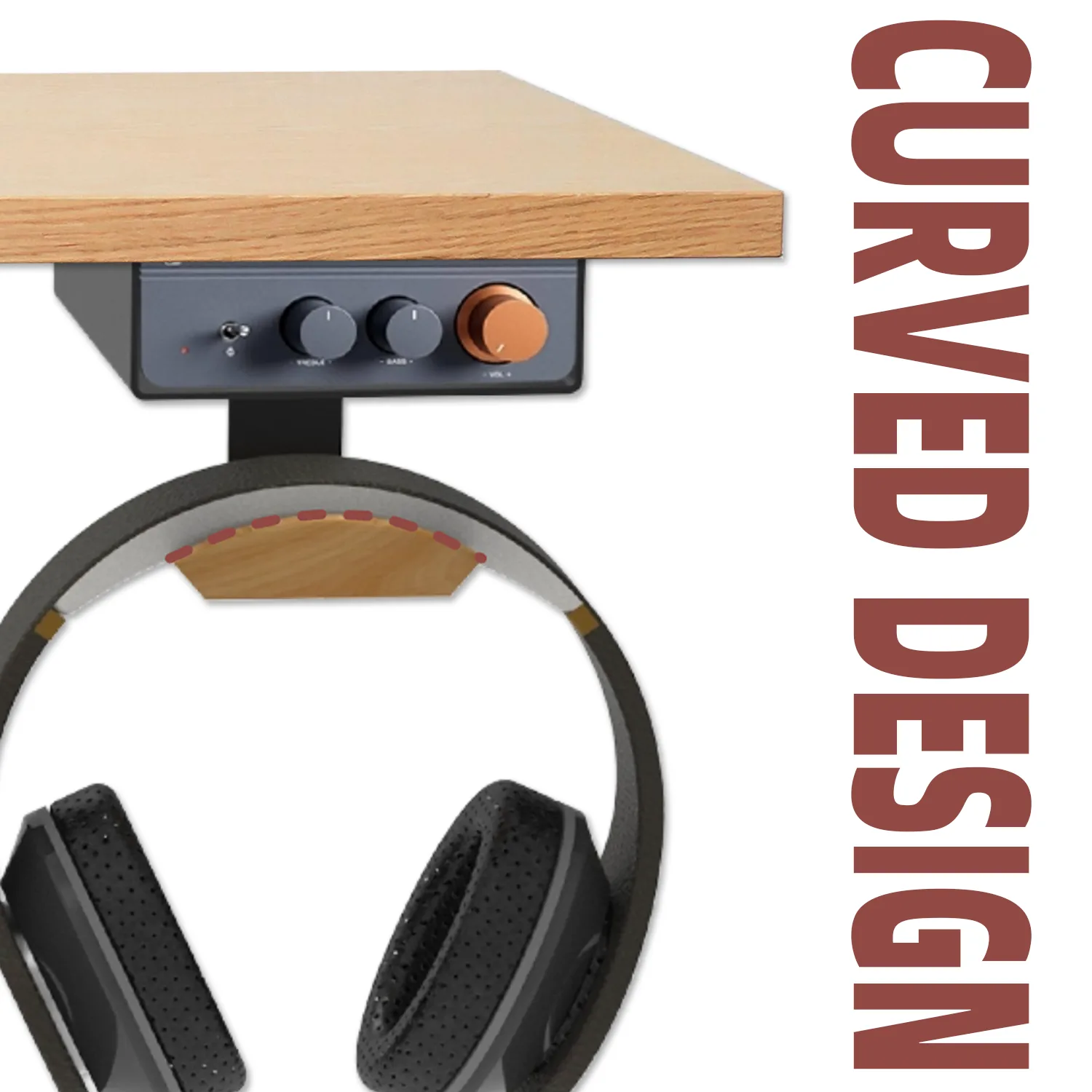 Real beech wood headphone hanger