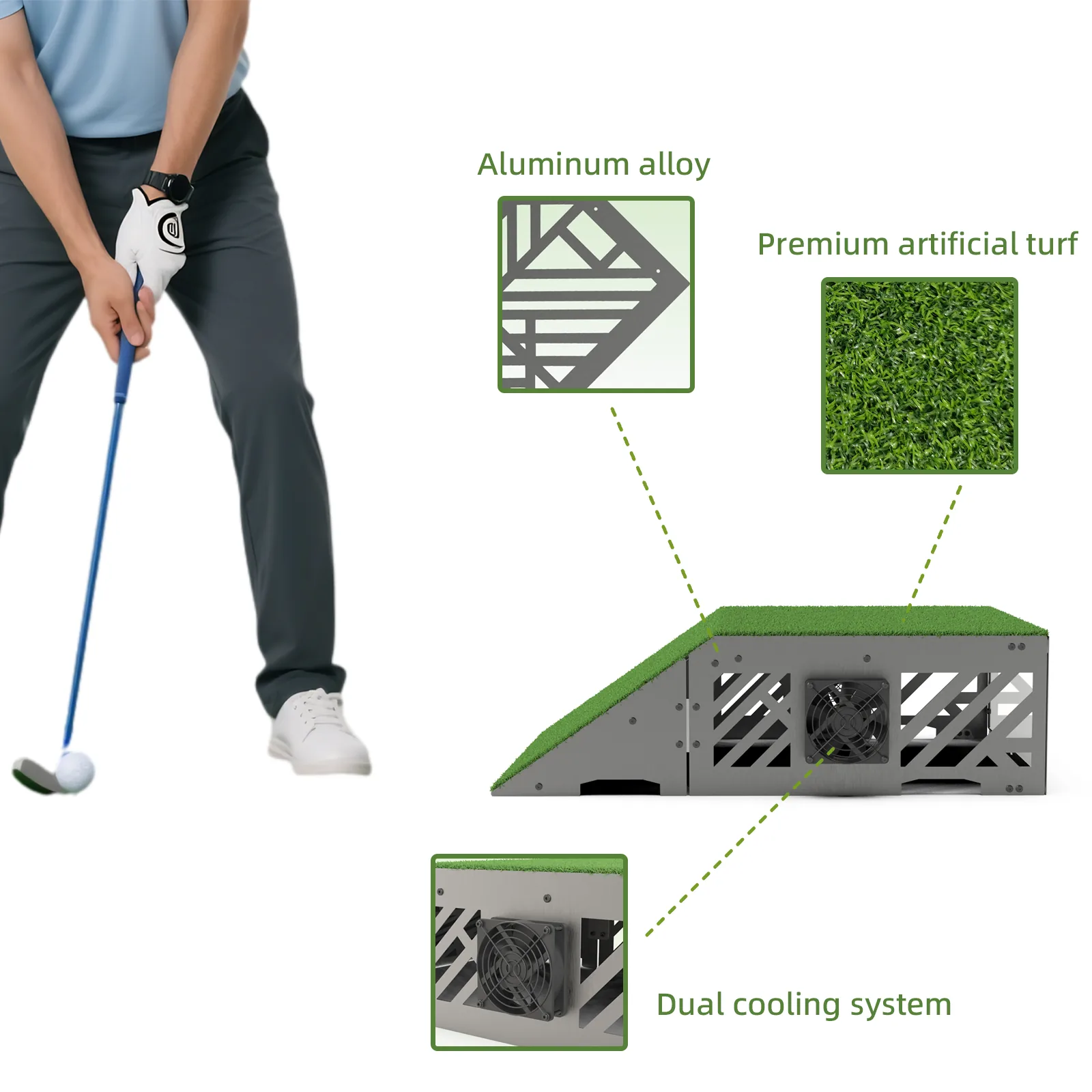 Golf simulator projector enclosure in golf room