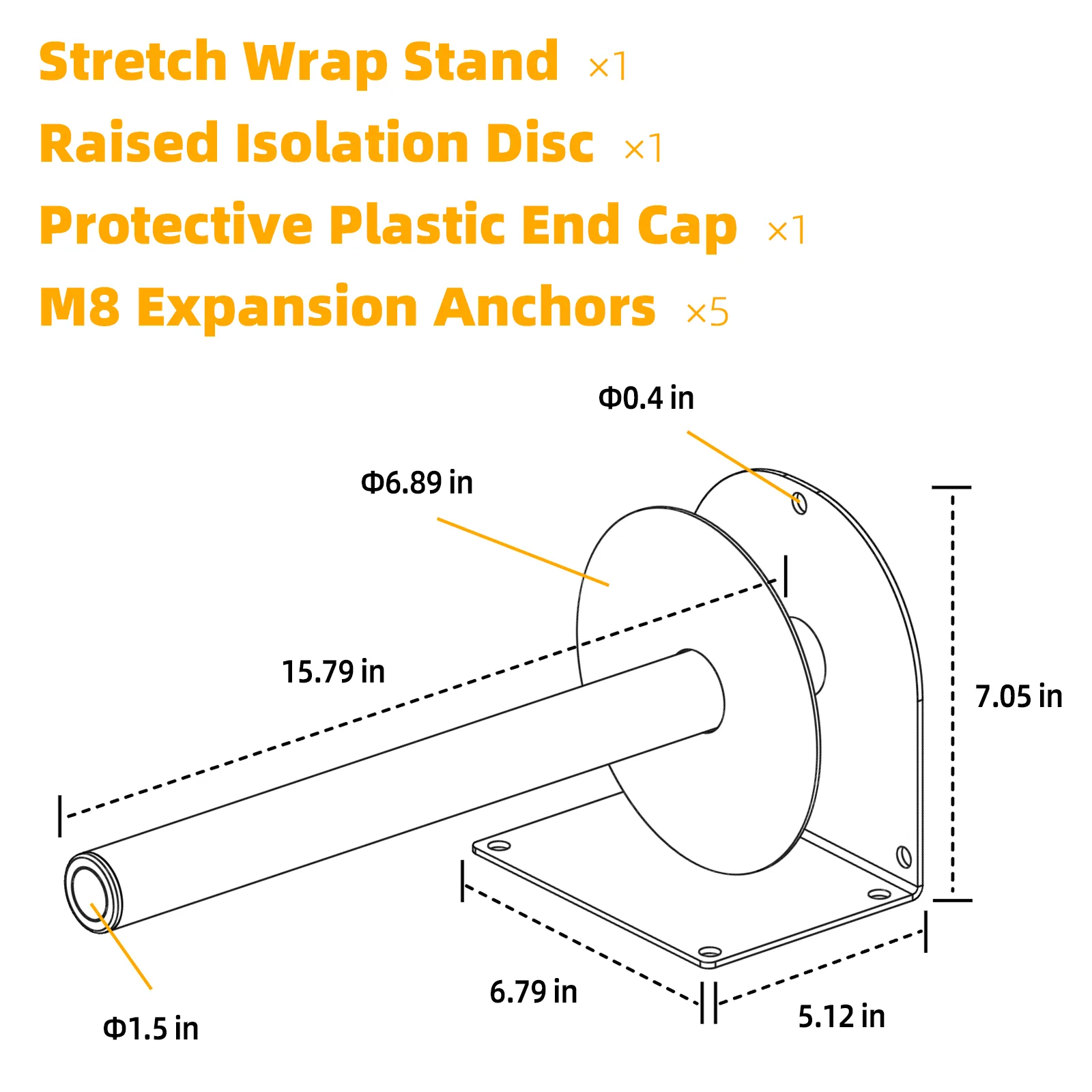 Mounted stretch wrap roll holder